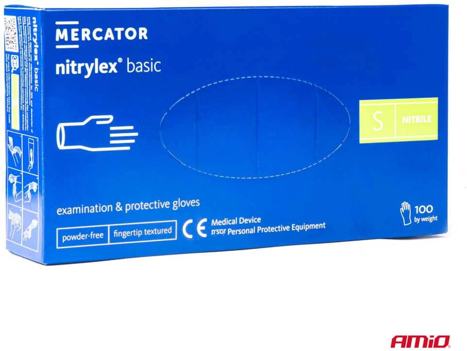 Rękawice Mercator Medical Apsauginės nitrilo pirštinės Nitrylex Basic, dydis S, 100 vnt.