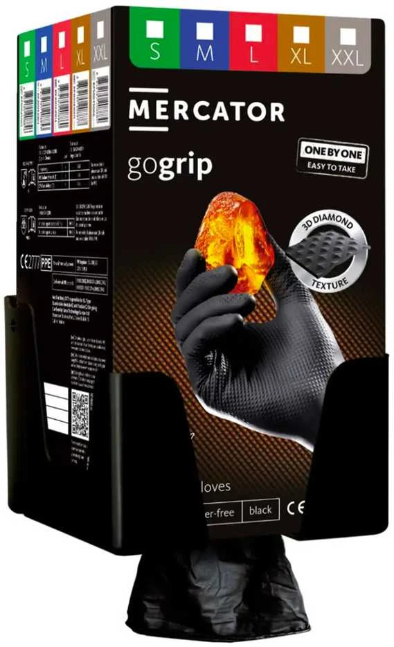Mercator Medical Juodas GoGrip laikiklis dėžutei Mercator GoGrip ONE-BY-ONE pirštinėms