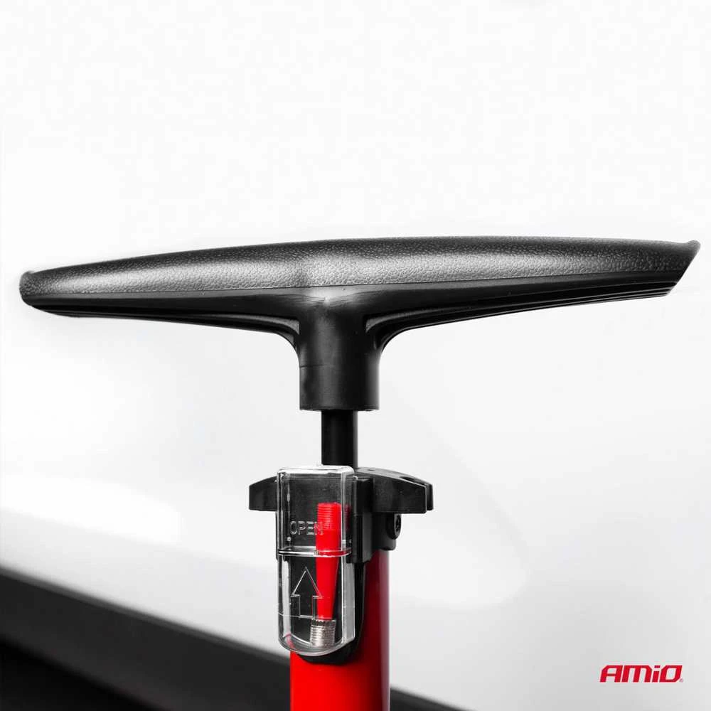 Metalinė rankinė pompa su manometru PU02, AMIO-02146
