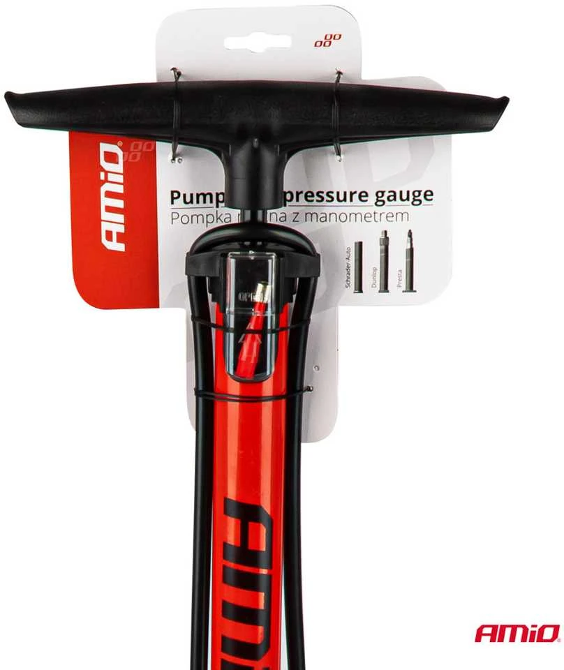 Metalinė rankinė pompa su manometru PU02, AMIO-02146