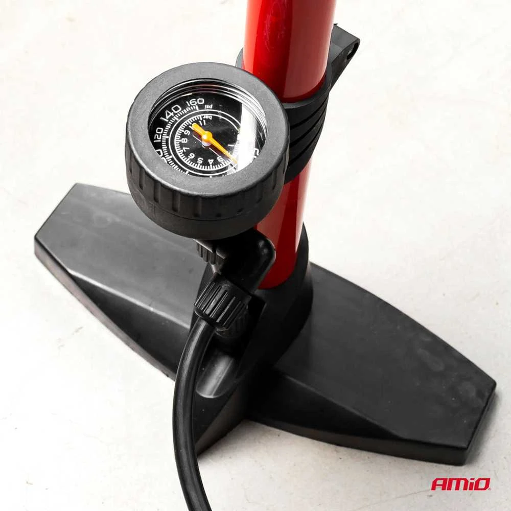 Metalinė rankinė pompa su manometru PU02, AMIO-02146
