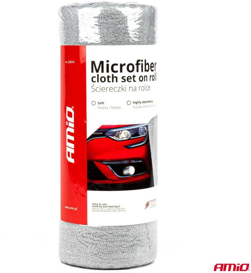 Mikropluošto šluostės ritinėlyje 30×30 cm, 120 gsm, 50 vnt. AMIO-03974
