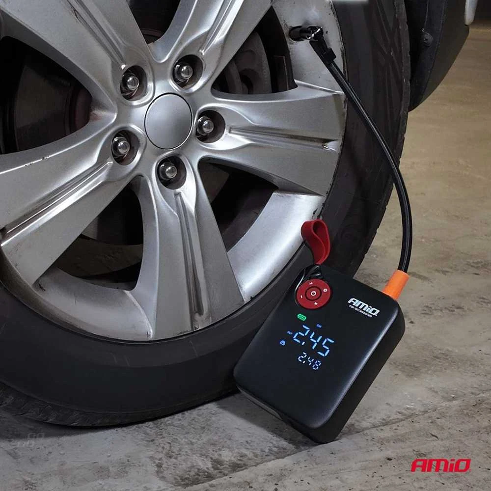 Mini 4in1 Automobilinis užvedimo įrenginys/LED/kompresorius/Powerbank 12V 7,2Ah 600A PRO AMIO-04675