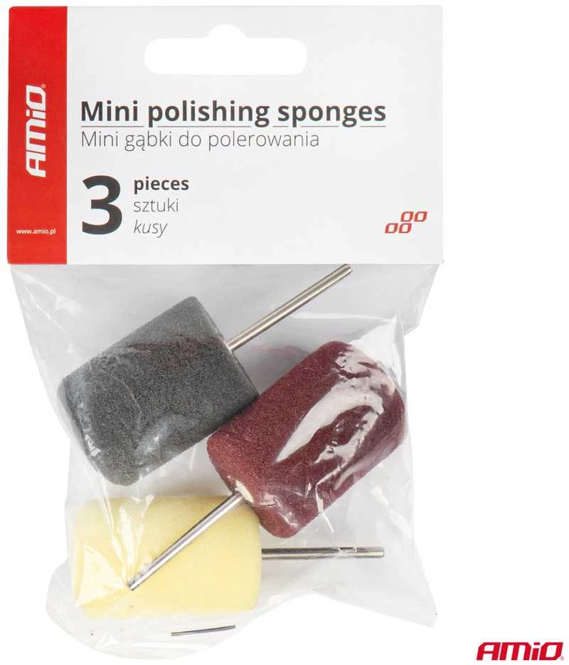 Mini poliravimo kempinėlės, 30 mm ovalios AMIO-03716
