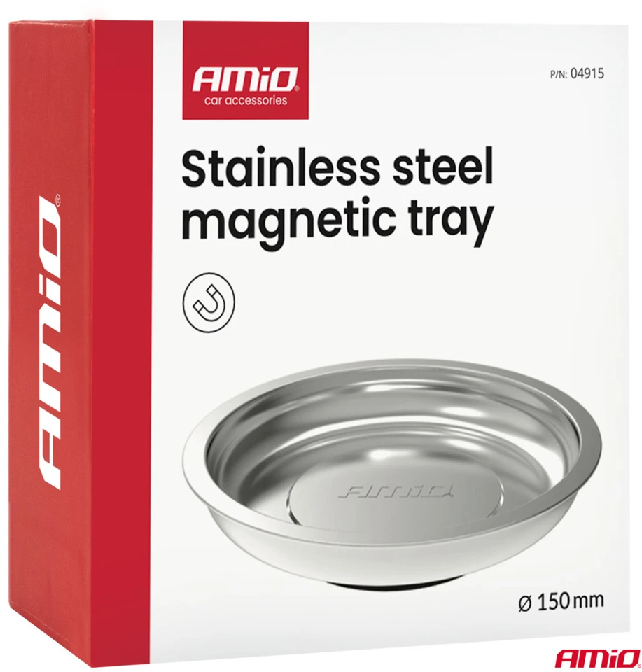 Nerūdijančio plieno magnetinis padėklas, 150 mm AMIO-04915