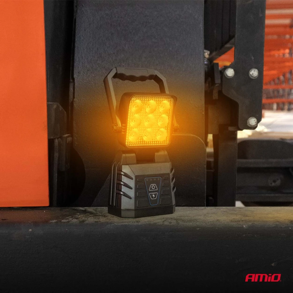 Nešiojama LED darbo ir įspėjamoji lempa 15W (BATT) AMIO-04865