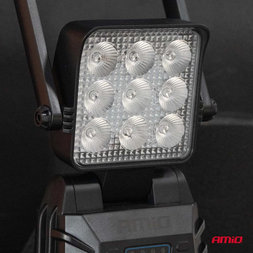 Nešiojama LED darbo ir įspėjamoji lempa 15W (BATT) AMIO-04865