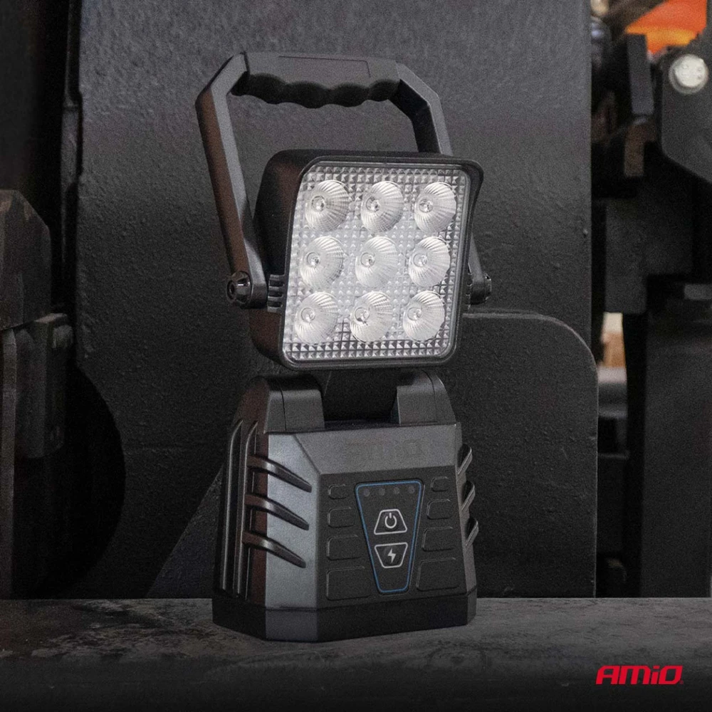 Nešiojama LED darbo ir įspėjamoji lempa 15W (BATT) AMIO-04865