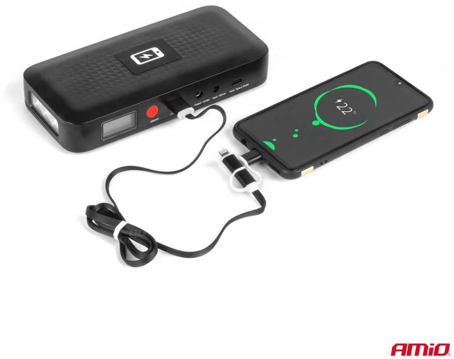 Nešiojamas užvedimo įrenginys / Powerbank 12V 12Ah 800A, AMIO-04055