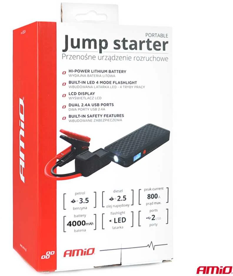 Nešiojamas užvedimo įrenginys / Powerbank 12V 4Ah 800A SJ02 AMIO-02524