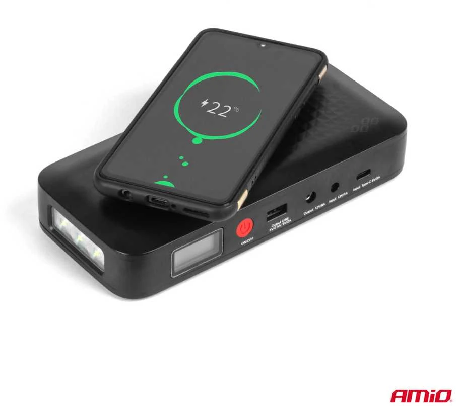 Nešiojamas užvedimo įrenginys / Powerbank 12V 12Ah 800A, AMIO-04055