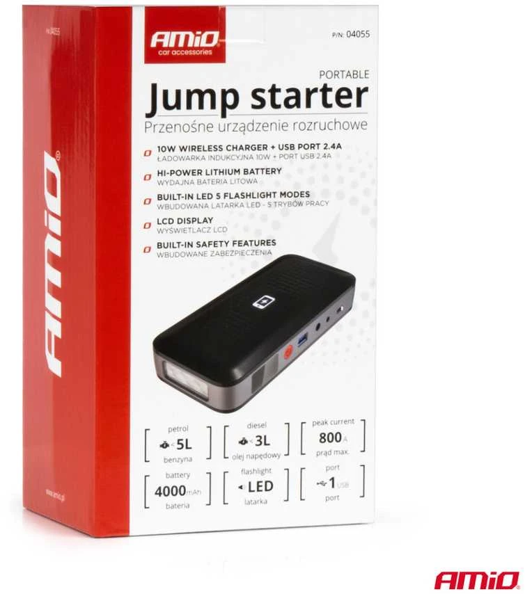 Nešiojamas užvedimo įrenginys / Powerbank 12V 12Ah 800A, AMIO-04055