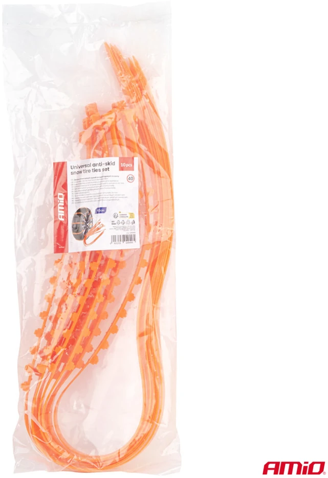Rinkinys uniwersalnych opasek antypoślizgowych na opony 10vnt. 920mm amio-04949