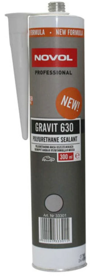 NOVOL Gravit 630 Elastic Polyurethane Sealant Pilkas, elastingas poliuretano sandariklis, pilkas, 300 ml