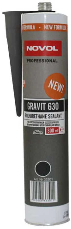 NOVOL Gravit 630 Elastic Polyurethane Sealant - Juodas, elastingas poliuretano sandariklis, juodas, 300ml