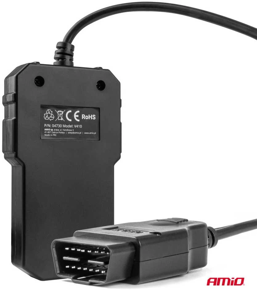 OBD2 diagnostikos skaitytuvas AMIO-04730, 155×85×25 mm
