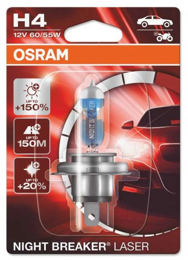 OSRAM Night Breaker Laser H4 lemputė pakuotėje