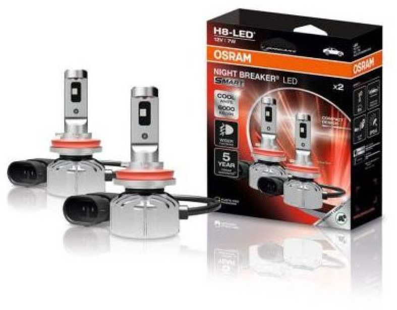 OSRAM automobilinės lemputės NIGHT BREAKER LED H8 Street Legal Smart 7W 6000K, 2vnt