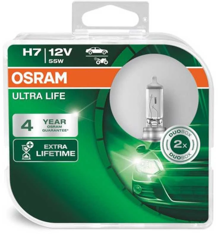 Osram Ultra Life H7 lemputės, 2 vnt. pakuotė