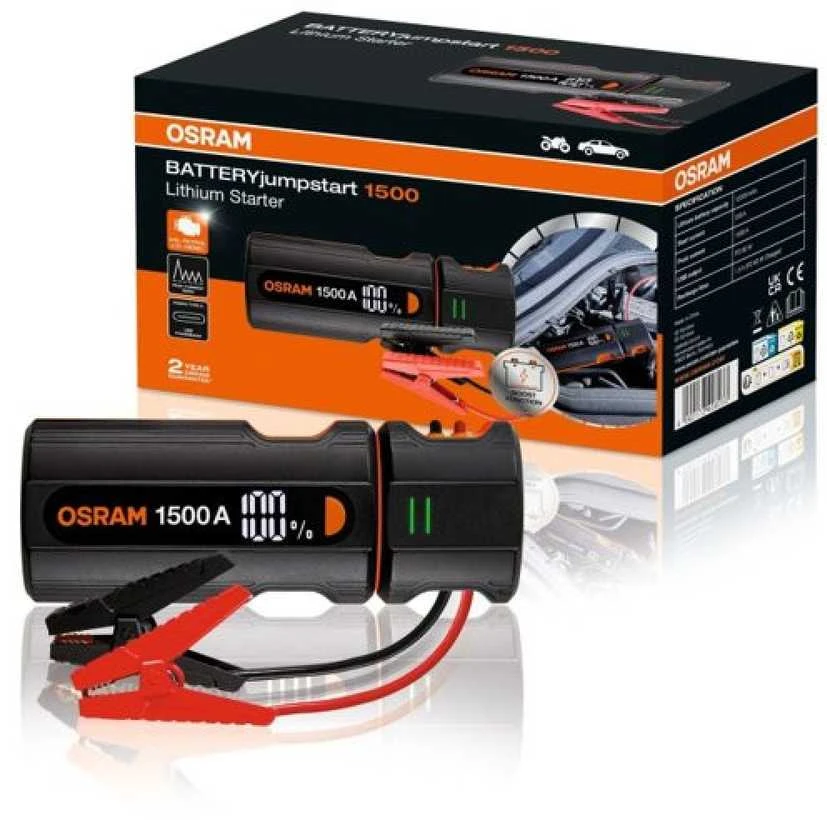OSRAM Jumpstart 1500 paleidiklis su gnybtais ir ekranu