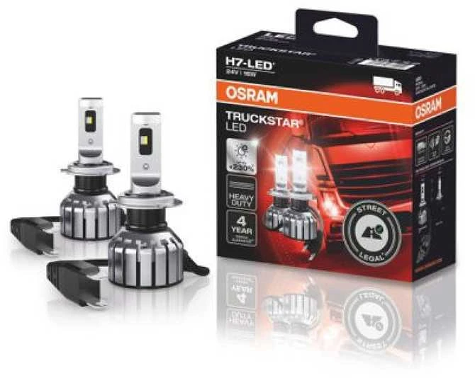 OSRAM Night Breaker Truckstar H7 LED lemputės 24V 16W | 6000K | 2 vnt. | Teisėta keliuose