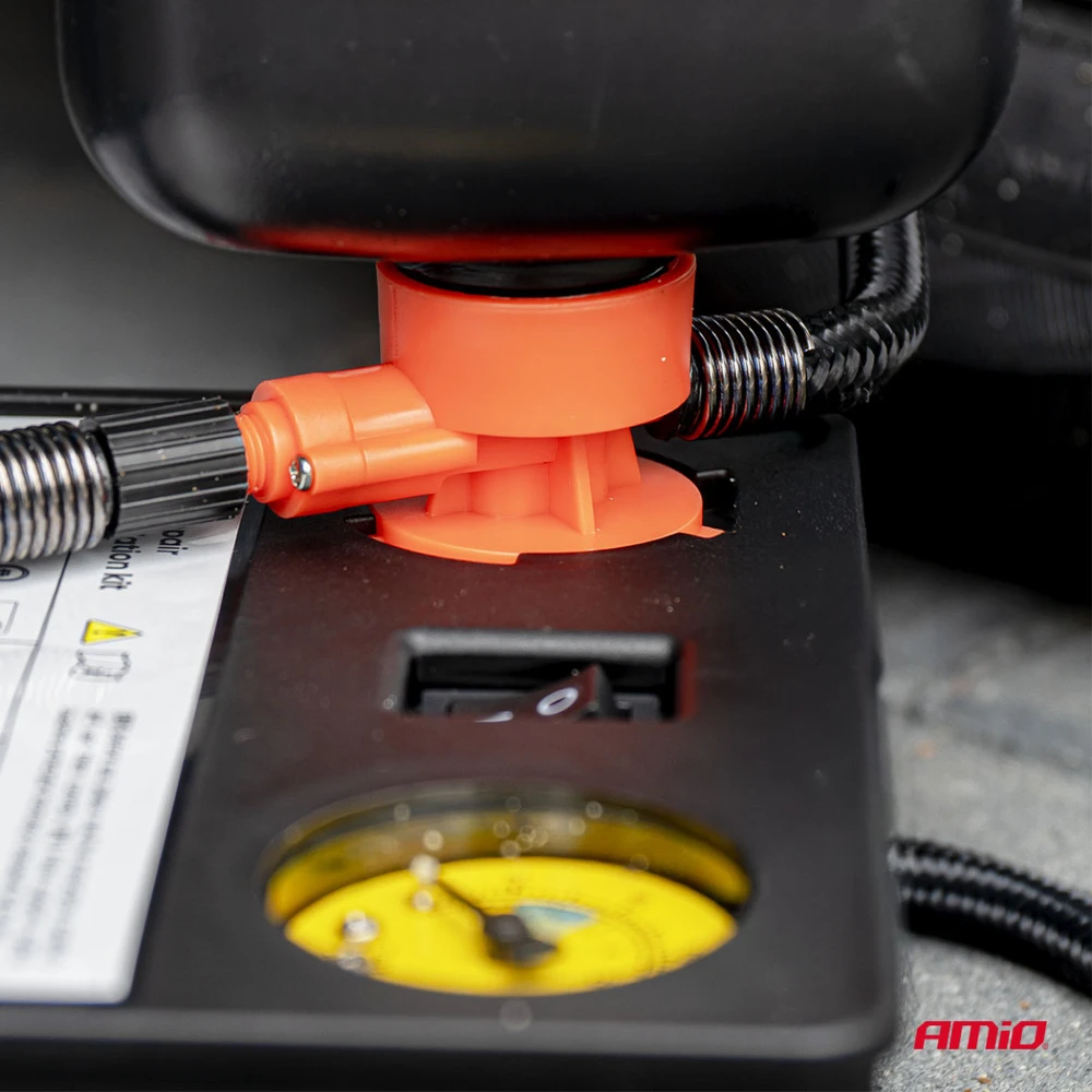 Padangų remonto komplektas su kompresoriumi 31 mm 12 V amio-04930