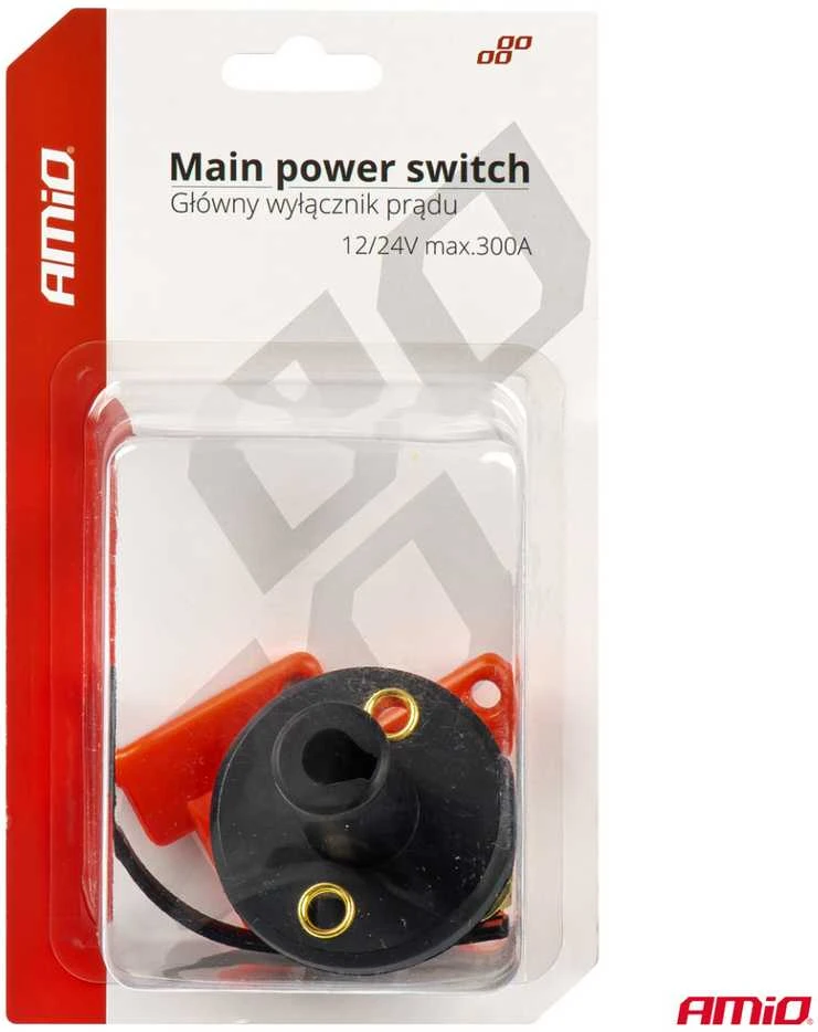Pagrindinis akumuliatoriaus jungiklis 12/24V max 150A, 300A, AMIO-03023
