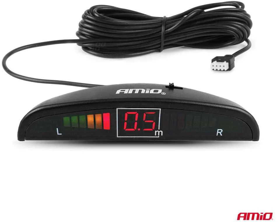 Parkavimo pagalbos sistema LED, 4 juodi jutikliai 22 mm AMIO-01565