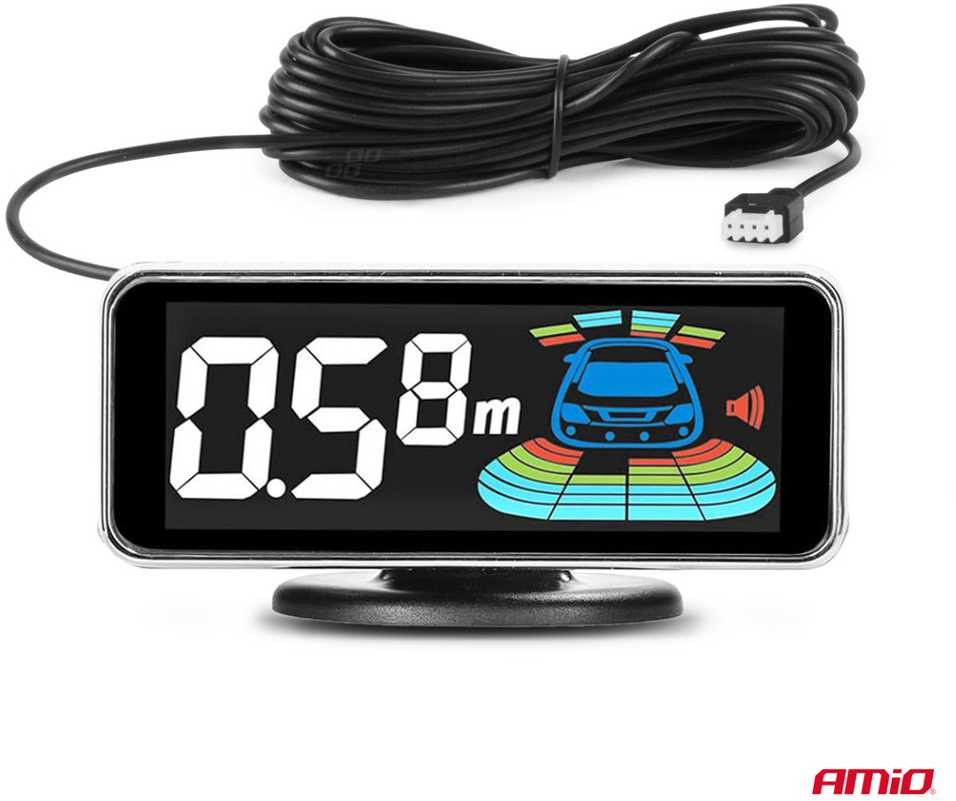 Parkavimo pagalbos sistema LED-GRAF 3D, 8 sidabro spalvos jutikliai 21,5 mm AMIO-03193