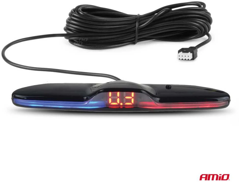 Parkavimo pagalbos sistema MAX LED, 4 sidabro spalvos jutikliai 22 mm AMIO-02288