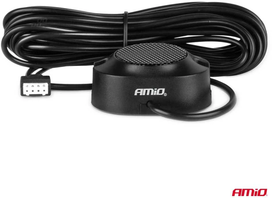 Parkavimo pagalbos sistema su garso signalu, 4 juodi jutikliai GOLD 18 mm AMIO-01576