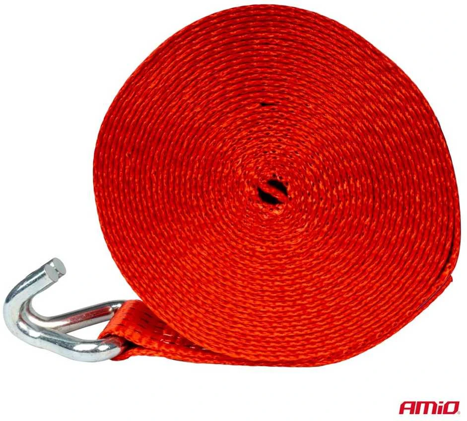 Krovinių tvirtinimo diržas ERGO su kabliu, 5000 kg, 5,6 m x 50 mm, AMIO-03996