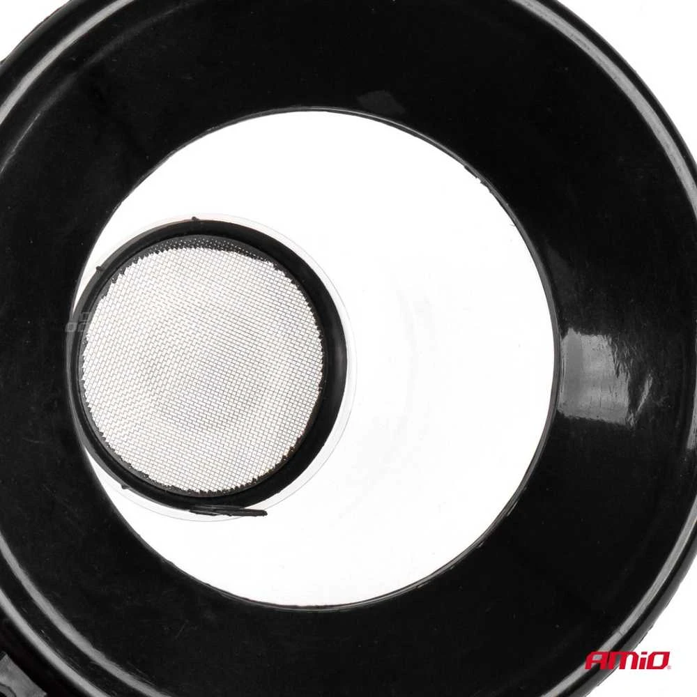 Plastikinis piltuvėlis su dangteliu ir filtru 13,5 cm, AMIO-04042