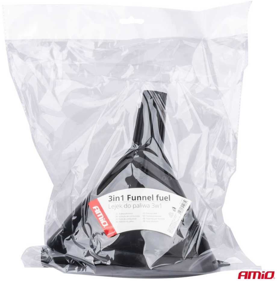 Plastikinis universalus piltuvėlis su sieteliu, 3 dalių, elipsės formos, 14 cm AMIO-04037