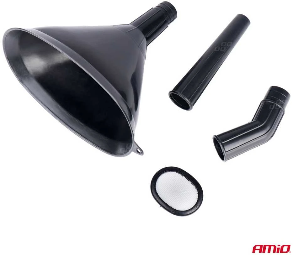 Plastikinis universalus piltuvėlis su sieteliu, 3 dalių, elipsės formos, 14 cm AMIO-04037