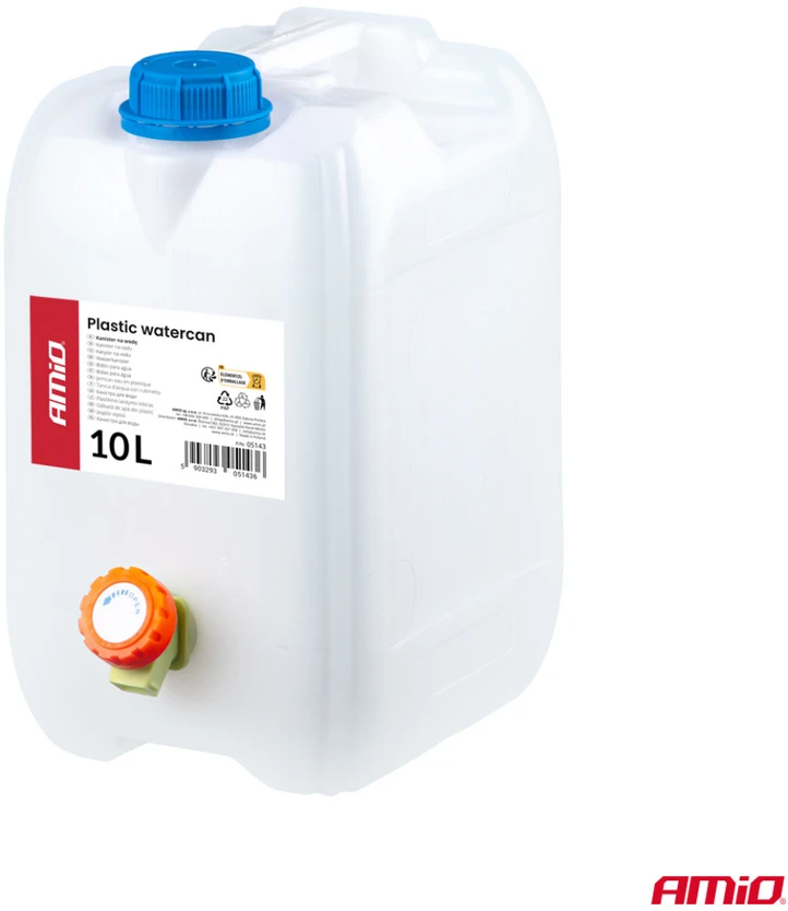 Vandens talpa plastikinėje pakuotėje su čiaupu 10l balta amio-05143