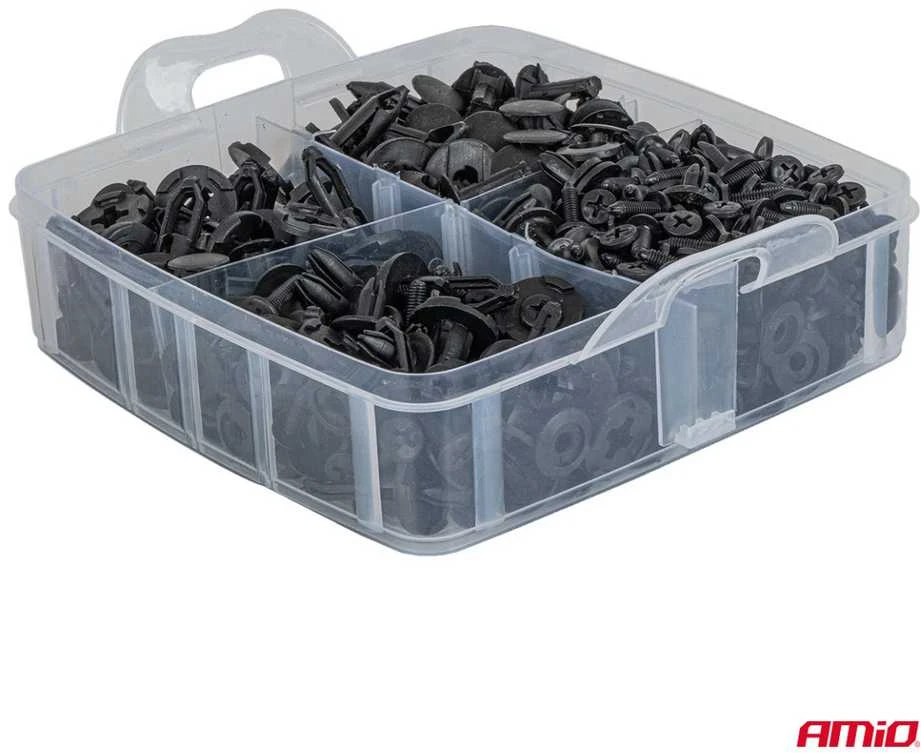 Plastiko suvirinimo rinkinys su kaiščiais ir segtukais, 1211 vnt. AMIO-04746