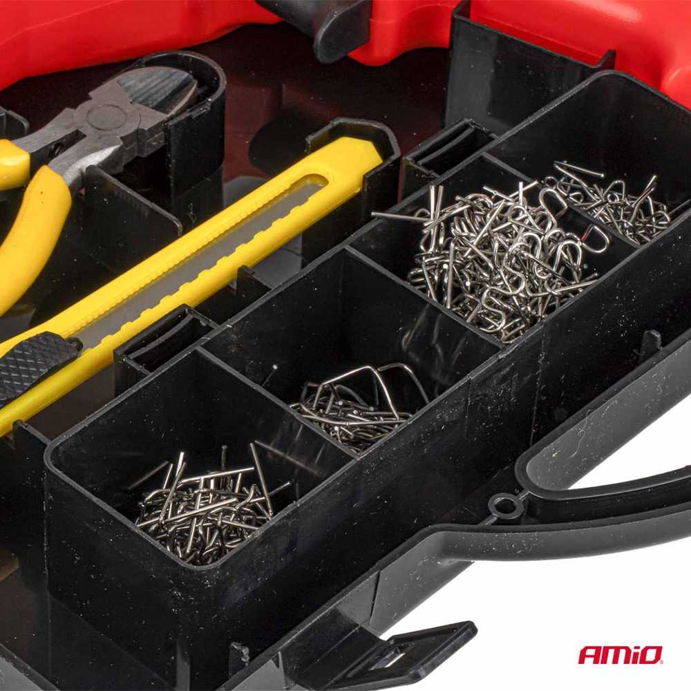 Plastiko suvirinimo rinkinys su segtukais, 200 vnt. AMIO-04745