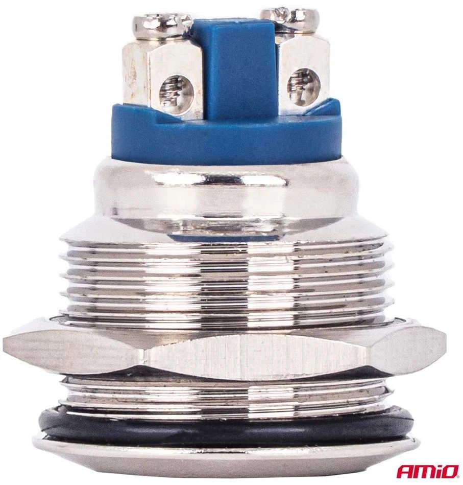 Akumuliatorius Plokščias apvalus momentinis mygtukas, 19 mm, 5 A, 12/230 V AMIO-04436