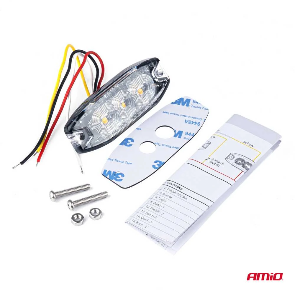 Įspėjamasis LED žibintas Amio IP67
