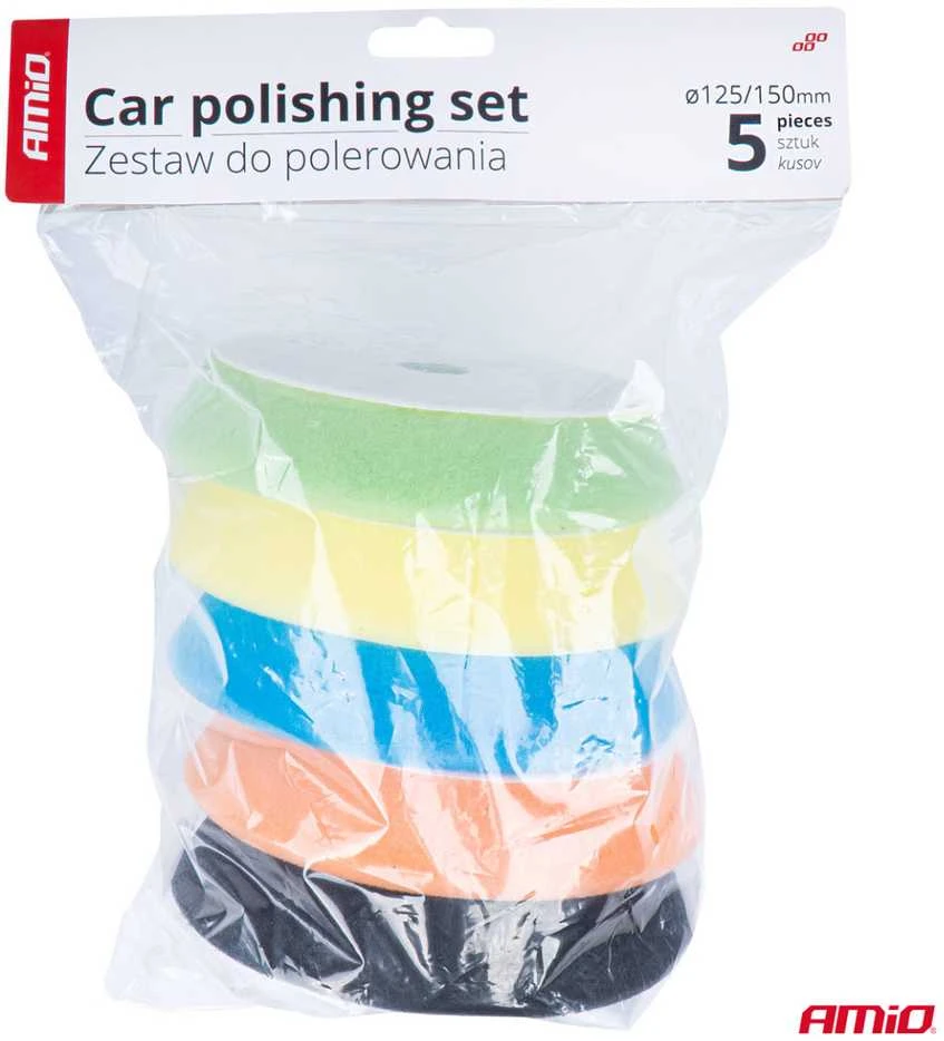 Poliravimo diskų rinkinys, 150 mm 5 vnt. AMIO-03709