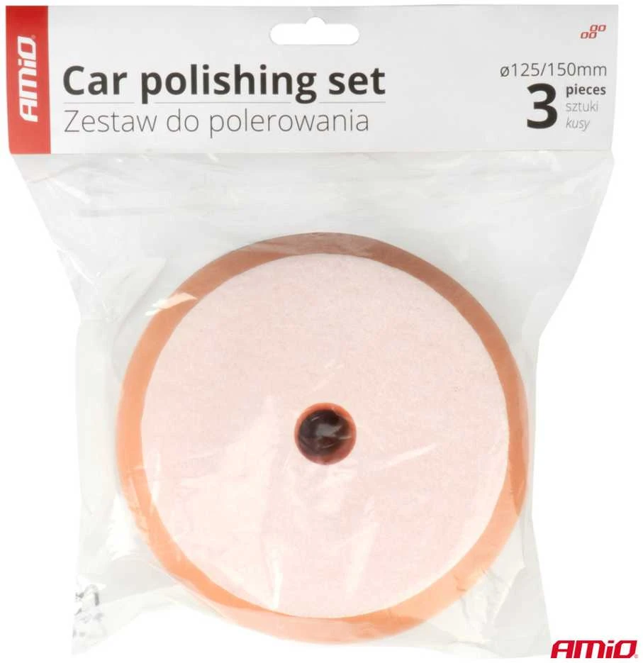 Poliravimo kempinių rinkinys, 3 vnt., 125 mm / 150 mm AMIO-03708