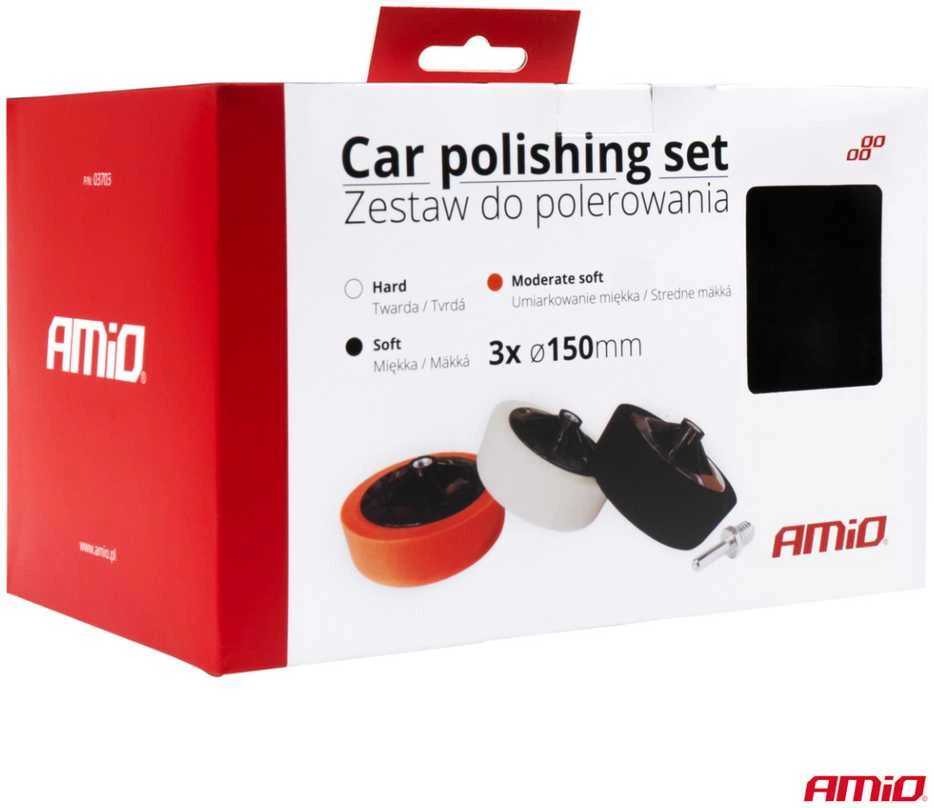Poliravimo kempinių rinkinys, 3 vnt. 150 mm su M14 adapteriu AMIO-03703