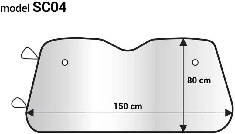 Priekinio stiklo apsauga 150x80 cm, sidabrinė, EPE putų AMIO-01534