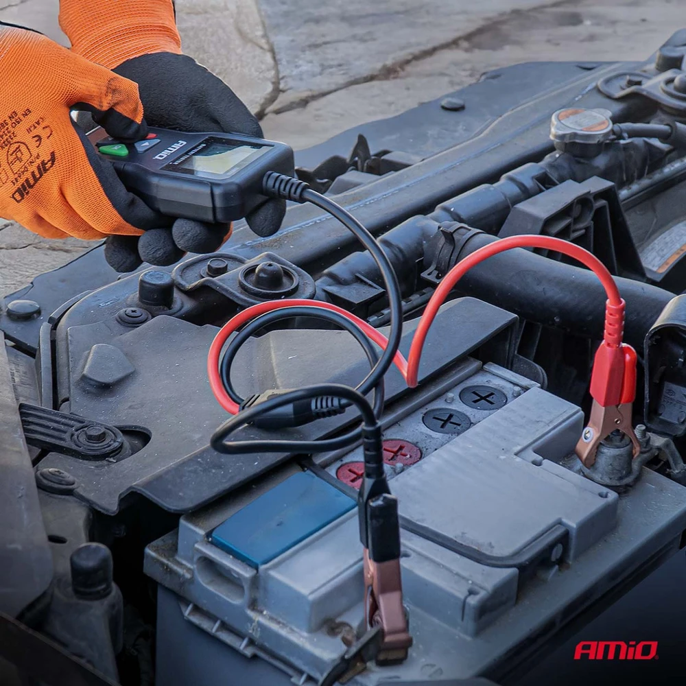 Profesionalus skaitmeninis akumuliatorių testeris 2?220 Ah 6 V 12 V 24 V amio-04920
