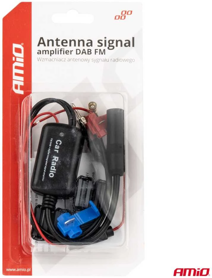 Radijo antenos signalo stiprintuvas 12V DAB/FM AMIO-04134