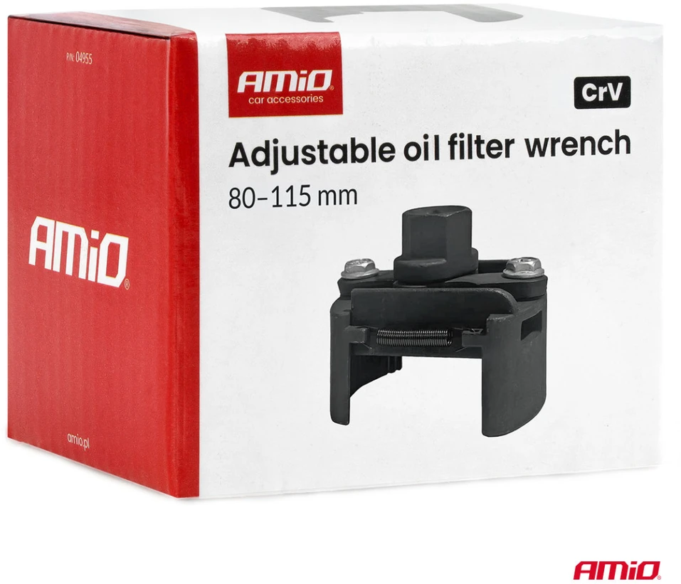 Reguliuojamas alyvos filtro raktas 80-115 mm crv amio-04955