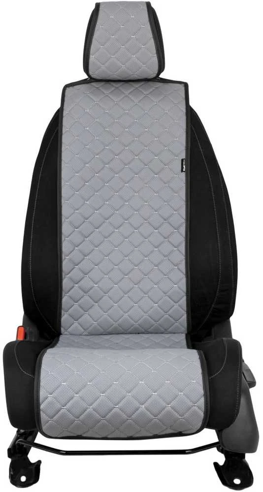 Sėdynės užvalkalas EVAtech ECO Basic, 1 vnt. - pilka / juodi kraštai / pilkos siūlės
