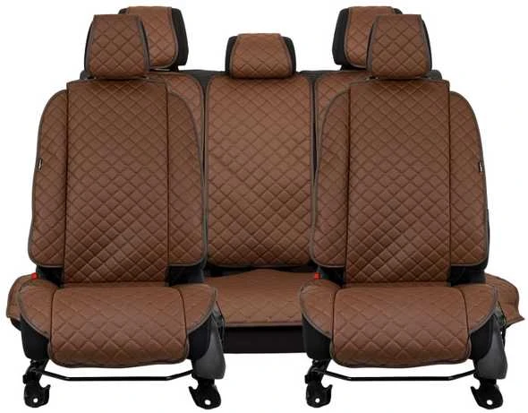 Sėdynės užvalkalų komplektas EVAtech ECO Max, 3 vnt. - ruda / rudi kraštai / rudos siūlės