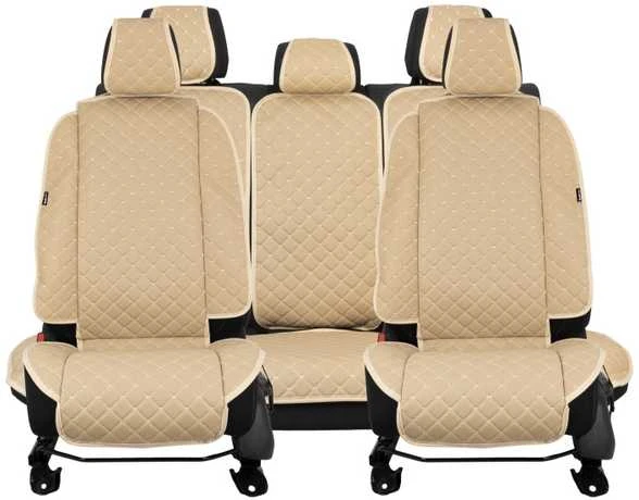 Sėdynės užvalkalų komplektas EVAtech ECO Max, 3 vnt. - smėlio / smėlio kraštai / smėlio siūlės